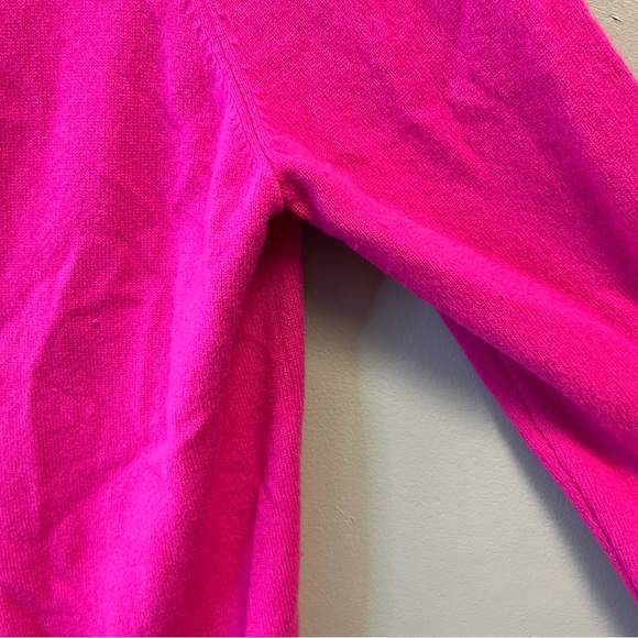 Boden Sweater Eva Cashmere Crew Cardigan in Sangria Sunset (Hot Pink) Sz L EUC - Picture 9 of 13